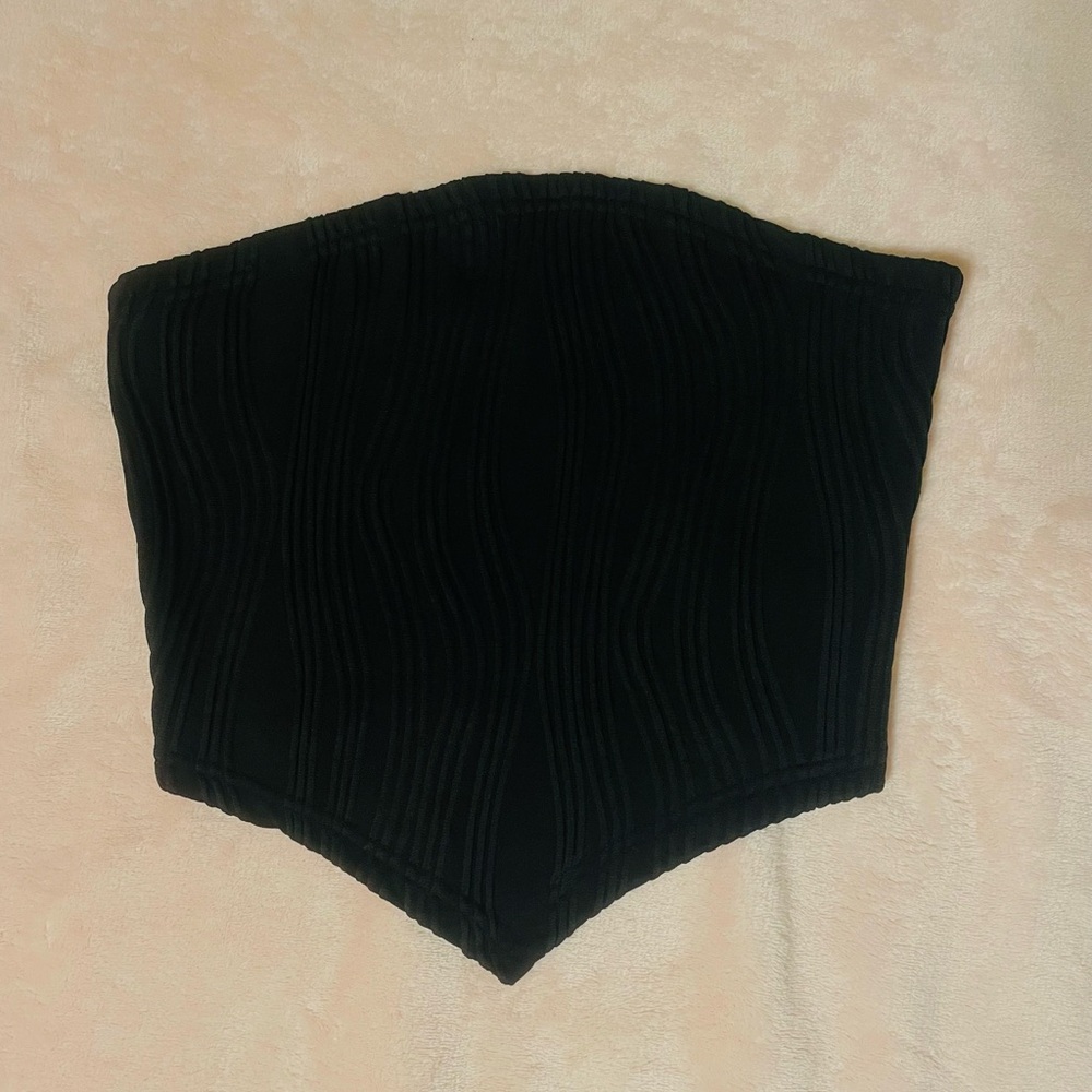 Black Textured Tub Top